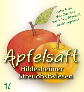 Etikett Streuobstwiesen Apfelsaft